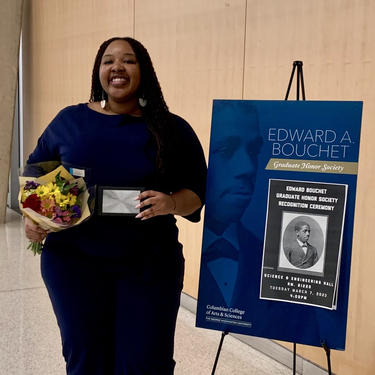 Simone Sawyer at the GW Edward Bouchet Graduate Honor Society Recognition Ceremony